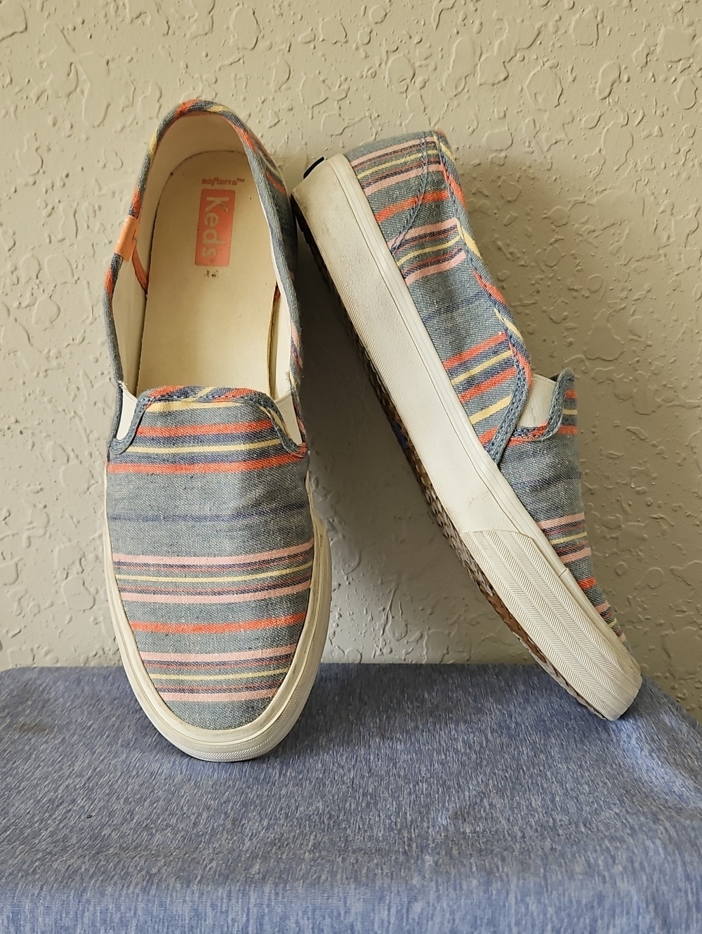 Keds Women's Slip-On Canvas Striped Loafers, Size 10